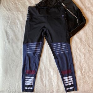 Champion Navy Black Stripe DoubleDry Ankle Tights